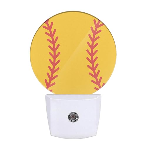 Image of EKOBLA Softball Night Light, American Game Sports Design Night Lights Plug Into Wall with Auto Sensor for Men, Women and Teens
