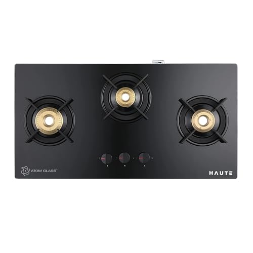 Haute Evoque series 3.0 Black 3 Burner Manual Stove | 8 MM Atom G...