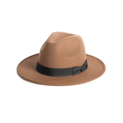 Feng Shui， S/M/L/XL/XXL Mens Felt Panama Hats for Big and Small Heads,Winter Fedora Hat,Warm Jazz Cap with Belt Buckle