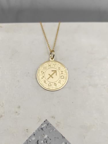 Collier Sagittaire en argent plaqué or et sa chaîne de 45 cm