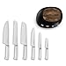Smeg Black Stainless Steel Knife Block Set