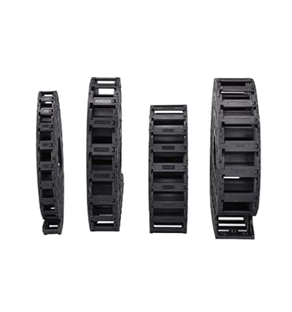 KAMSTEALTH Black Plastic Flexible Nested Semi Closed Drag Chain Cable Wire Carrier 1M for for CNC Router Mill and 3D Printer,Wire Carrier Cable (15 X 20)