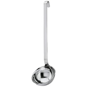 Rosle 10009 Stainless Steel Hooked Handle Ladle with Pouring Rim Serving Spoon 41 oz