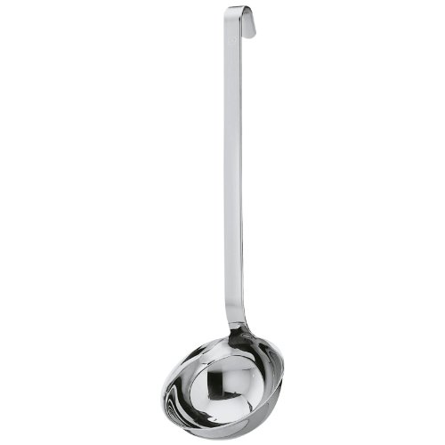 Rosle 10009 Stainless Steel Hooked Handle Ladle with Pouring Rim Serving Spoon 41 oz
