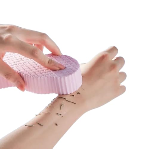 cevcron Baby Bath Sponge Painless Scrub,Reusable Dead Skin Remover Exfoliating Bath Painless Scrub Sponge for Exfoliating,White,Synthetic,Standard,Reusable-image-2