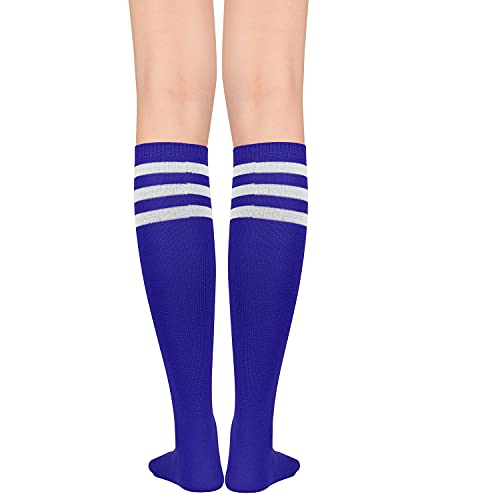 Image of Zando Knee High Socks for Women Striped Athletic Long Tall Tube Socks Outdoor Sports Casual Thigh High Stockings
