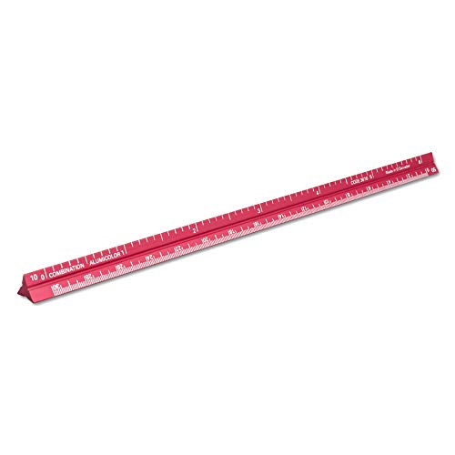Image of Alumicolor 3610-4 Aluminum Combination Pocket Scale, 6IN, Red