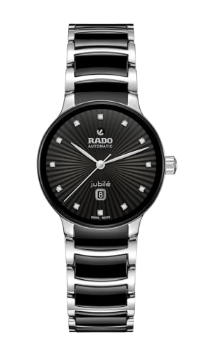 Rado Centrix Automatic Diamonds with Black Dial and Date Display with Swiss Automatic Movement