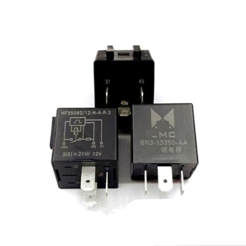 Relais 12VDC HF3508G-12-HAR-3 à 3 broches BN3-13350-AA pour circuits électriques - Lot de 5 pièces