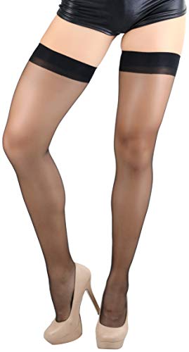 Image of ToBeInStyle Women's Sheer Seamless Nylon Contrasting Backseam Stocking
