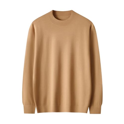 Men Cashmere Blen Round Neck Pullover Loose Solid Casual Top Fall Winter