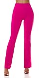 Koucla Uni RIPP Stretch High Waist Leggings mit Schlag One Size (Einheitsgröße), Rosa