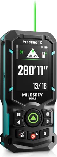 MiLESEEY S50 Professional télémètre Laser à Vert 120m, Mesureur Distance Laser, Écran Rétroéclairé 2.4', Fonction P2P, 18 Modes, Alignement Latéral, Intérieur & Extérieur
