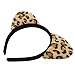 FRCOLOR 12 Piezas de Diademas de Orejas de Gato Peluche de Leopardo Impreso Aro de Pelo Orejas de Gato Diadema Disfraz Cosplay Accesorios para El Cabello de Fiesta