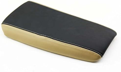 Fits 1997-2004 Corvette C5 Real Black/Light Oak Leather Center Console Lid Cover . (Skin Only)