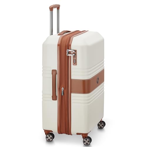 Image of DELSEY PARIS Paulette 69.5 cms Medium Check-in ABS /Polycarbonate Hard Sided 8 Wheels and Expandable Spinner Suitcase /Trolley Bag for Travel with TSA Lock- Angora