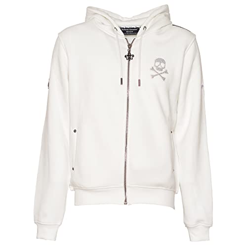 Roberto Geissini Herren Sweatjacke - Bones - Off White L