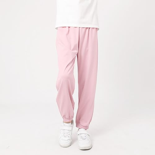 Moonker Girls Solid Color Casual Pants Straight Elastic Waisted Stretchy Baggy Trendy Pants Clothes for Girls2