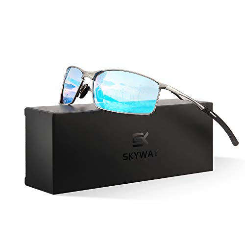 SKYWAY Polarized Sunglasses Men Women,Metal Frame UV400 Protection Sun Glasses for Driving Fishing...