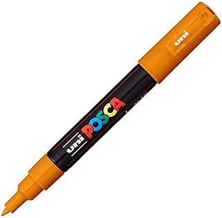 POSCA, UNI, Caneta Marcador PC-1M Extra Fina, traço de 0.7mm, Laranja, Blister com 1 unidade