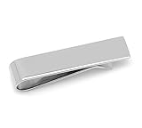 Puentes Denver Best #1 Rated Modern Skinny Silver Tie Bar Clip, Gift Boxed
