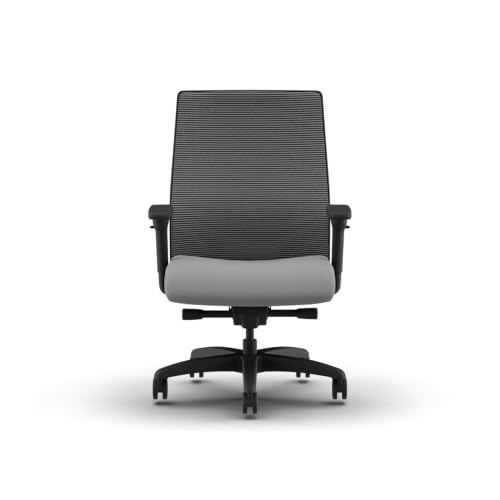 Image of HON Ignition 2.0 Big and Tall Office Chair, 450lbs Weight Capacity, Extra Wide Seat, Tilt Recline, Swivel Wheels, Heavy Duty Office Chair, Comfortable for Long Hours, Black Frame, Ash