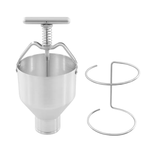 Manual Donut Depositor 5L, Dropper Plunger Dough Batter Dispenser Hopper, Thicknesses Adjustable Pancake Batter Dispenser Hopper with stand, for Home & Commercial Use