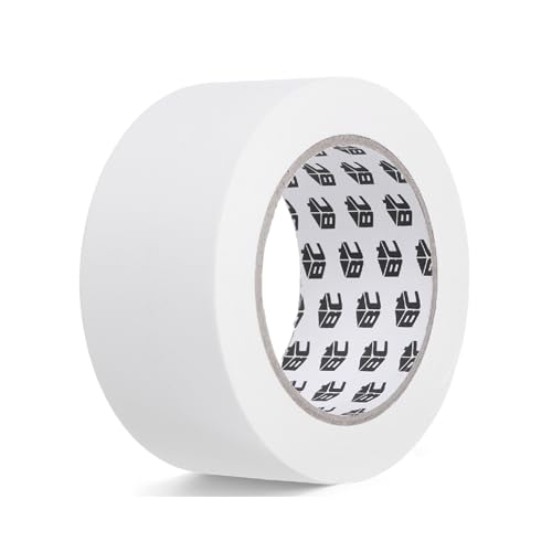 Bates Gaffers Tape, 2 Inch x 23 Yards, White, Non-Reflective, No Residue, Floor & Cable Tape