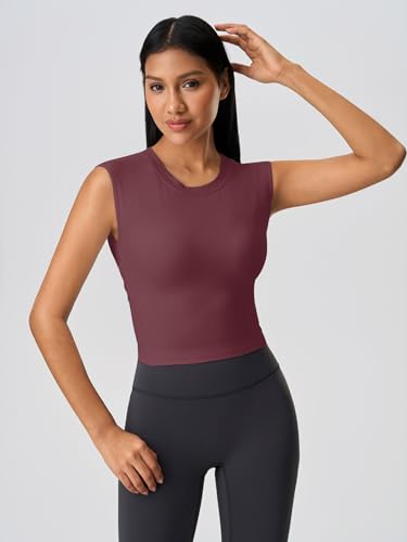 Image of ABOCIW Women Twist Back Workout Top with Built in Bra Cap Sleeve Pilates Yoga Crop Top Athletic Gym Shirt