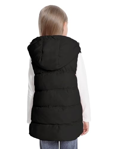 Happy Cherry Boys Girls Puffer Vest Winter Warm Zipper Hooded Sleeveless Jacket Outerwear2