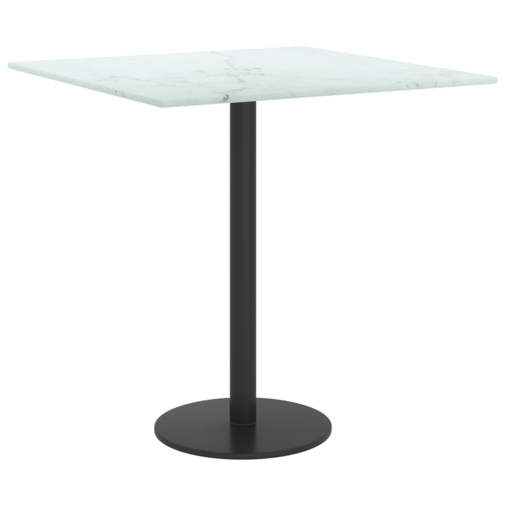 Mesa (40 x 40 cm, 6 mm, cristal templado, diseño de mármol, bandeja de repuesto, mesa de café, mesa de comedor, oficina, cocina