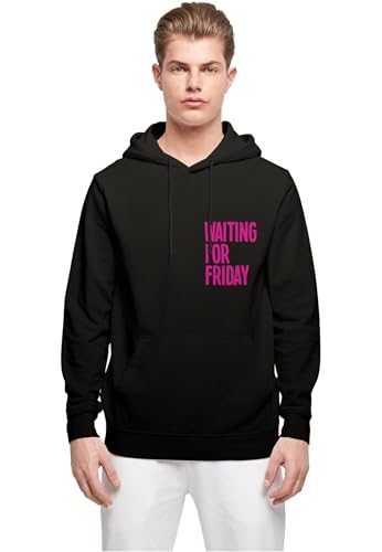Mister Tee Men's Hoodie Waiting For Friday Basic Graphic Print black Small