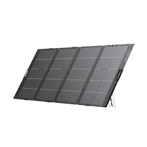 ECOFLOW Panneau Solaire Portable de 400W, Pliable et Durable, Accompagné d'Une Mallette de Support Réglable et d'Un Indice d'Étanchéité IP68 pour Vos Aventures en Plein Air