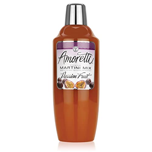 Amoretti - Premium Passion Fruit Martini Mix, 7 Servings Per Bottle (28 oz), Perfect for Cocktails, Alcoholic Beverages, Mocktails, Martinis, Made with Real Fruit, Gluten Free, Vegan, Kosher