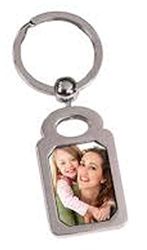 12Pcs 8X3Cm Square Metal Sublimation Keychain Blank Heat Transfer Dye #TOP2