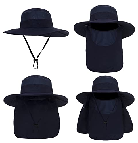 Image of Fishing Hat for Men, Outdoor 3 in 1 Sun Hat Summer Safari Boonie Cap