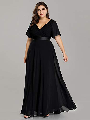 Ever-Pretty Women's Double V-Neck Chiffon Formal Dresses Plus Size Bridesmaid Dress 09890-DA3