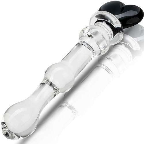 Glasdildo Anal 20cm ⌀2.8cm Anal Dildo dildos Butt Plug für Frauen Sex Glas Transparent Dildo Anal Analdilo für Männer Herzförmiger Griff Glatt buttplug anal plug analdildo sex toys FOPS G62