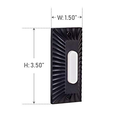 Craftmade Pb4043-Wb Die-Cast Builder's Plus Doorbell Surface Mount Lighted Led Push Button, Weathered Black (3.5"H X 1.5"W) #TOP1