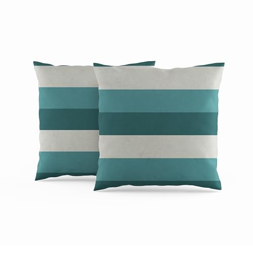 ggaimwf Fundas de cojín de Rayas Verde Cojín de Arte Moderno Clásico Minimalista Fundas de Almohada Lino Sala de Estar Decoración del hogar Sofá Cama Cojines Doble Cara 50x50cm Paquete de 2