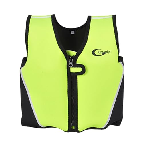 Generisch Chaleco salvavidas para niños, chaqueta flotadora, traje de baño para niños, chaleco salvavidas de espuma monocolor, chaleco salvavidas al aire, A-verde., 3-5years