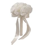 Msioytog Permanentes künstliches Hochzeitsarrangement mit realistischen Röschen, grüne POLYETHYLEN Substanz für Ehepartner, Innendekoration, realistisches künstliches Hochzeitsarrangement