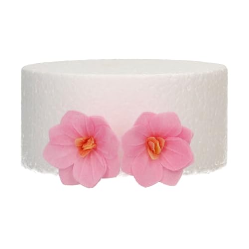 FunCakes Hortensie Rosa Klein, Essbare Blumen für Torte, Kuchen und Cupcakes Dekoration, Edible Wafer Flowers Deluxe - pk/18