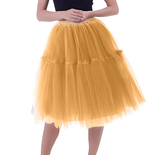 NZYIHAO Falda de tul para mujer, estilo retro, vestido de noche, enagua de tul, enagua de malla, falda de ballet, vestido de baile, falda elástica, vestido midi festivo, vestido de fiesta de los años