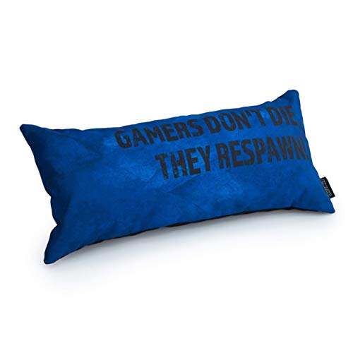 Game Over Gaming Cushion Pillow | Hollowfibre Filled | Back Support for Gamers | Bedding and Sofa Seat | Home Decor (Blue)