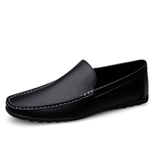 Men's Vintage Hand Stitched Leather Loafers Comfortable Slip On Soft Sole Moccasin Boat Shoes Stylish Casual Driving Walking Dress Flats for Business2