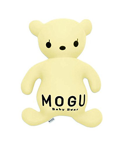 MOGU(モグ) パステルベビーベア クッション 日本製 身体が求めるビーズクッション へたりにくい パウダービーズ使用 小型(約40x50x15cm) パステルイエロー ぬいぐるみ クマ 抱き枕 インテリア