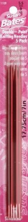 Silvalume Double Point Knitting Needles 7" 5/Pkg-Size 9/5.5mm