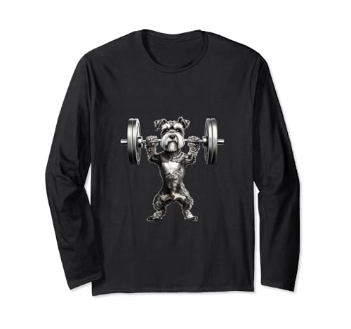 Pumpen Gewicht Heben Miniature Schnauzer Langarmshirt