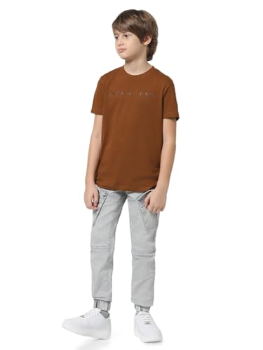 Image of JACK & JONES Boys Cotton Solid Regular Fit T-Shirt